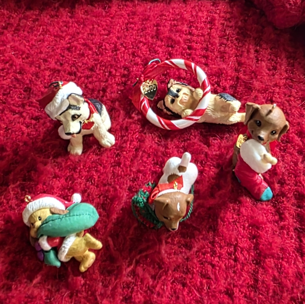 Christmas dog Ornaments - Vintage Christmas
